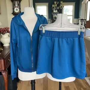 Matching Set Navy Blue Zip Hoodie Skort New thumbnail 2