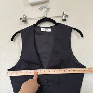 JULIET House of CB BLACK SLEEVELESS TUXEDO TOP‎ USD $139 size M vest thumbnail 5