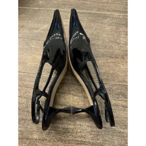 Steve Madden Legaci Pump SANDAL BLACK LEATHER Slingback Kitten Heel Size 8.5 thumbnail 3