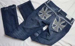 Y2K low rise jeans Blue thumbnail 1