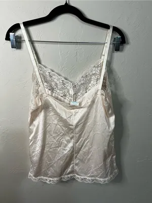 Ashley Taylor Vintage Peach Lace Trim Camisole Romantic Coquette Lingerie Top thumbnail 7