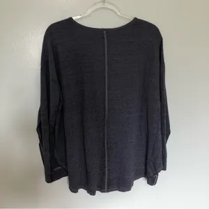 Free People Movement Long Sleeved Blue Gray Tee Shirt Side Split New Small thumbnail 6