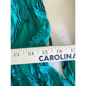 Boho Flowy‎ Dress 16 Teal Floral Cottagecore Romantic Tiered Belted Coastal Chic thumbnail 8