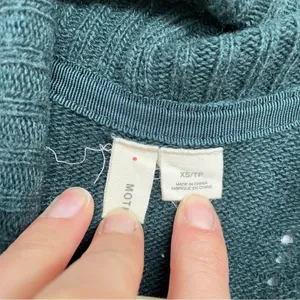 Moth Anthropologie Green Open Front Knit Cardigan Sweater XS Duster Long Line thumbnail 4