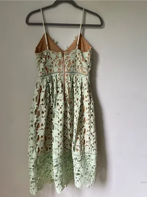 Beautiful Girl Mint Green Crochet Lace Spaghetti Strap Dress Size S thumbnail 4