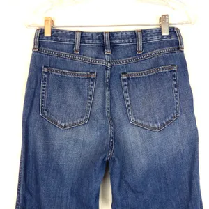 Abercrombie & Fitch Cropped Stovepipe Jean Women 4R X 24.5 Blue Wide Leg Raw Hem thumbnail 6