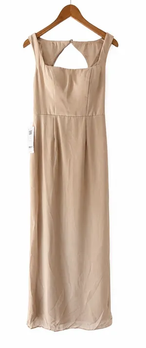 Azazie Flori Champagne Sheath Square Neckline Chiffon Dress thumbnail 3