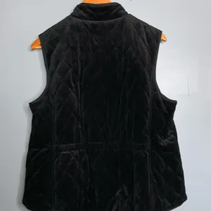 Croft & Barrow Black Quilted Velour Women’s Zip-Up Vest Large thumbnail 3