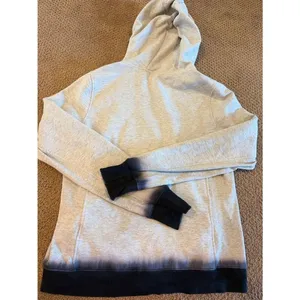 Butter Supersoft Gray Zip Up Hoodie Navy Ombre Trim Size M Soft Lounge thumbnail 7