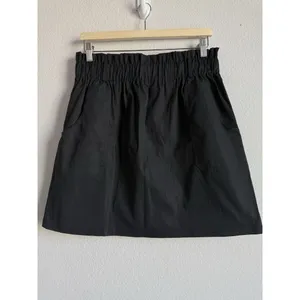Kancy Kole‎ Skirt Women’s XL Black High Waisted Pull On Paper Bag A-Line Mini thumbnail 7