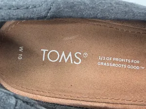 Toms Sandals Women’s 10M Black Classic Wedge Espadrille Cork Peep Toe Slip On thumbnail 5