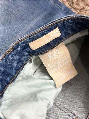 Kut from the Kloth Ryan Fab Ab Super Wide Leg Blue Jeans Size 12 thumbnail 8