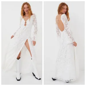 💕FOR LOVE AND LEMONS💕 Frances Lace Maxi Dress ~ White Small S NWT thumbnail 3