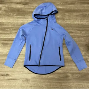 Puma Periwinkle Blue Hooded Full Zip Track Jacket Women’s Small thumbnail 4