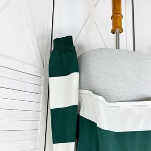 Disney Bambi Y2K Rugby Stripe‎ Cropped Polo Shirt Green White Small Long Sleeve thumbnail 7