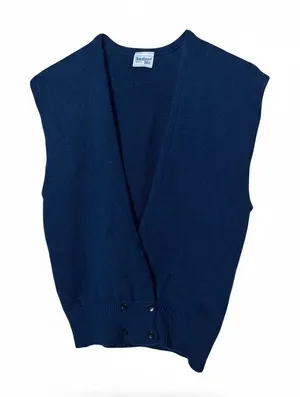 Bedford‎ Fair Vintage Navy Blue Knit Sweater Vest V-Neck Sleeveless M thumbnail 1