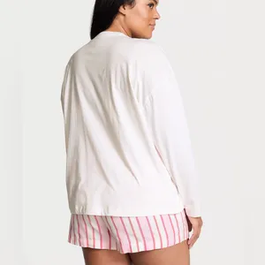 VICTORIA'S SECRET Flannel Long-Sleeve Short‎ Tee-Jama Set thumbnail 2