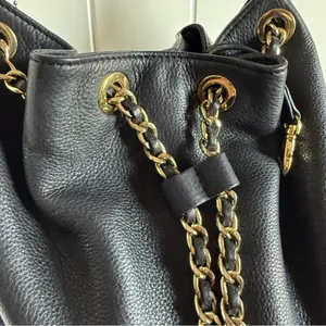 MICHAEL Michael Kors Black and Gold Shoulder Bag with‎ Chain Detail Bucket thumbnail 11