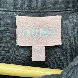 Show Me Your Mumu Black Marcella Linen Button Down Shirt Medium Coastal Beach‎ thumbnail 2