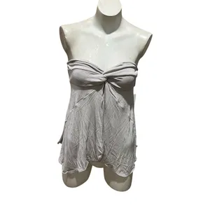 Free People Intimately Strapless Twist Front Tunic Top Womens M Gray Sheer thumbnail 2