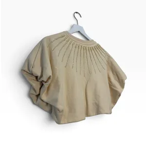 Queen of Sparkles Beige Pearl Burst Bubble Top Size Medium thumbnail 2