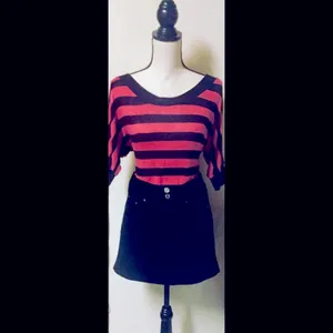 Black Corduroy Mini Skirt: Pockets, A-line Style, Sz. Medium thumbnail 2