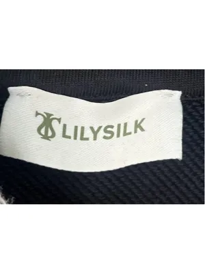 Lilysilk Seamflow Douceur Hoodie Black Medium Blanket Stitch Ribbed Cuff Soft thumbnail 11
