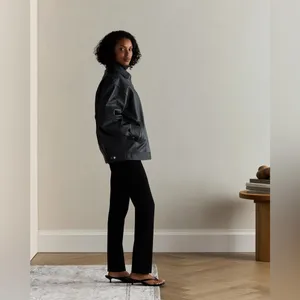 Quince Ultra-Stretch Ponte Straight Leg Pants‎ in Black, Size S thumbnail 3