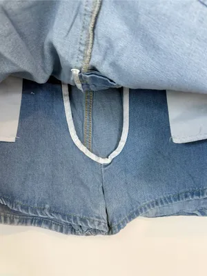 NWT Cupshe Blue Denim Notched Hem Mini Skort - Size: Extra Large thumbnail 6
