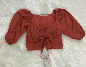 Liberty Love Terracotta Puff Sleeve Blouse  thumbnail 1