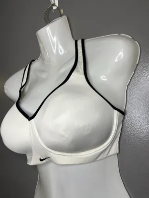 Nike Sports Bra Womens 32DD White Dri-FIT Underwire Racerback Hook Loop Stretch thumbnail 3