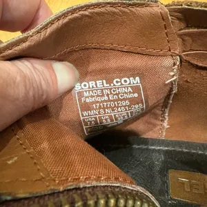 Sorel leather zip ankle boot bootie brown sz 7.5 thumbnail 5