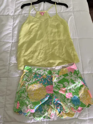 Lululemon shorts & neon yellow top thumbnail 2
