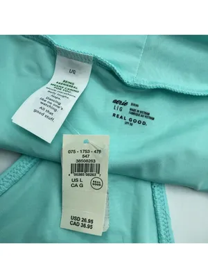 Aerie Real Good High Waisted Bikini Swim Bottom Ribbed Light Blue Size L thumbnail 3