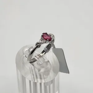 NWT Sterling Silver & Lab Created Ruby Adjustable Ring Red thumbnail 2