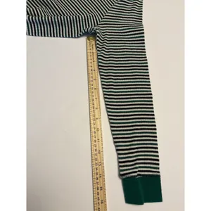 Victoria's Secret Pajama Set Women L Green Striped Thermal Lounge Sleepwear Set thumbnail 6