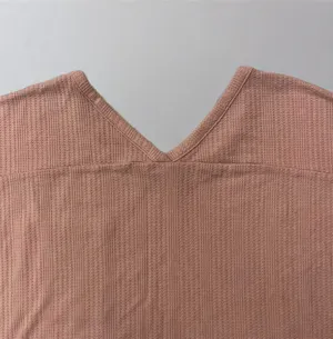👚 Pink Rose Short Sleeve Waffle Knit Top w/ Pocket thumbnail 5