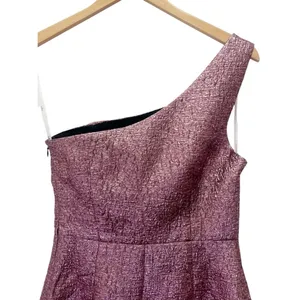 NWT Lulus Pink Metallic Jacquard One Shoulder Mini Dress Sz Small Bodycon Party thumbnail 6