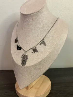 Handmade Silver Beachy Charm Necklace thumbnail 3