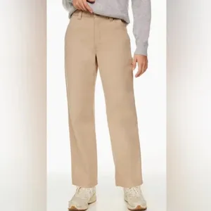 Aritzia TNA Khaki Denim Trouser High Waisted Jean Neutral Women's Size 4 thumbnail 2