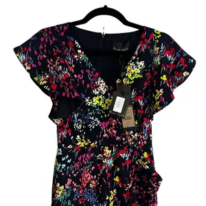 Phase Eight Sheldon Floral Ruffle Asymmetrical Midi Dress Size 2 NWT thumbnail 5
