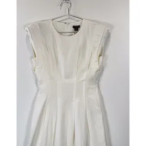 NWT Karen Millen Maxi Dress White Linen Pintuck A Line Quiet Luxury 4 Petite thumbnail 6