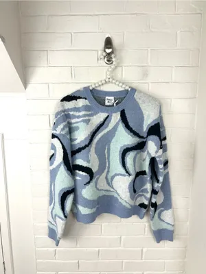 NWT Princess Polly Kailey Knit Jumper Blue Swirl Size XS/S thumbnail 2