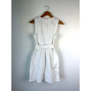 Marissa Webb Collective White Belted Tie Waist Wrap Skirt Dress Women's Size S thumbnail 3