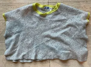 Acrobat Luxury Wool Blend Cropped Sweater‎ with Neon Yellow Trim XS/S thumbnail 1