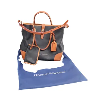 Dooney & Bourke Tote Bag Womens Large Pebble Leather Black Tan Classic Excellent thumbnail 13