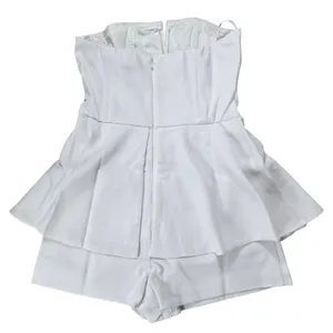 Lulus Where You Are White Strapless Romper Skort Y13152 Small NWT thumbnail 4