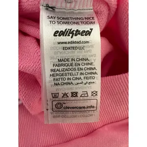 EDIKTED 06 Wide Leg Cotton Blend Drawstring Sweatpants size small Pink thumbnail 4
