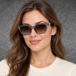 Yalea SYA078 Brown Gradient Cat Eye Sunglasses thumbnail 2