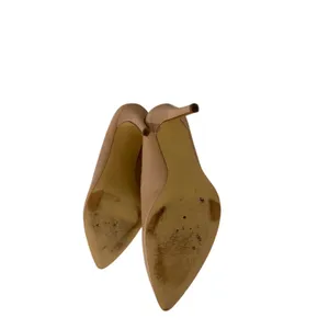 Nine West Nude Pointed Toe Pumps Classic Beige Heels Size 9.5 EUC thumbnail 15
